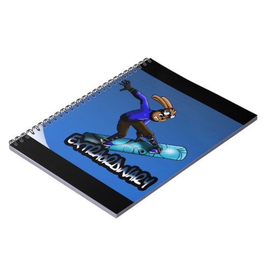 Rabbit Snowboarder Notizblock (Linke Seite)