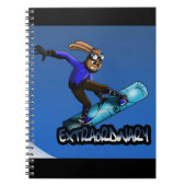 Rabbit Snowboarder Notizblock (Vorderseite)
