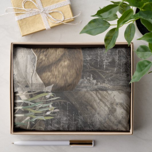 Rabbit Snowdrop Blume Frühjahr Französisch Drehkre Seidenpapier (Geschenk)