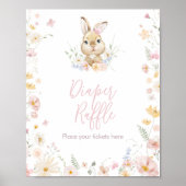 Rabbit Somebunny Baby Duschdusche Windeln Raffle Poster (Vorne)