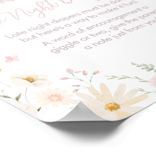 Rabbit Somebunny Baby Dusche Spate Night Diapers Poster (Ecke)