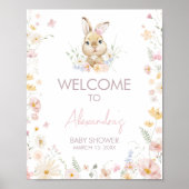 Rabbit Somebunny Baby Dusche Willkommen Poster (Vorne)