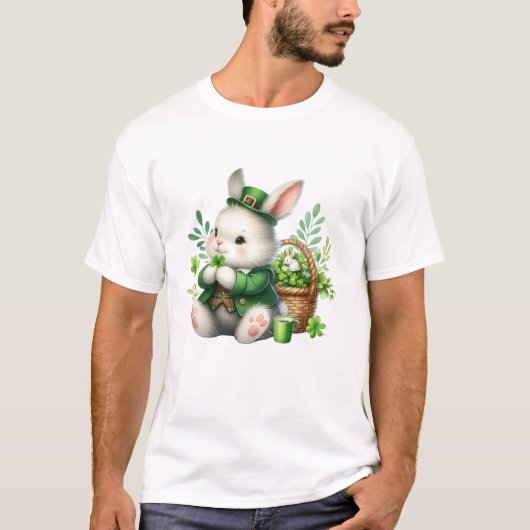 Rabbit St Patricks Day T-Shirt (Vorderseite)