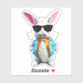 Rabbit Sticker with Jacket and Sunglasses (Blatt)
