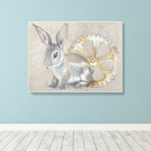 Rabbit Stretched Canvas Print Leinwanddruck (Insitu (Holzboden))