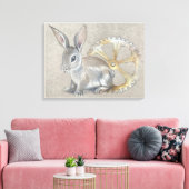 Rabbit Stretched Canvas Print Leinwanddruck (Insitu (Wohnzimmer))