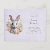 Rabbit Surrounded by Pastel Flowers Cute Easter Einladungspostkarte (Vorderseite)