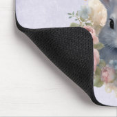 Rabbit Surrounded by Pastel Flowers Cute Mousepad (Ecke)