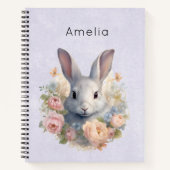 Rabbit Surrounded by Pastel Flowers Cute Notizblock (Vorderseite)
