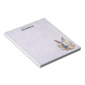 Rabbit Surrounded by Pastel Flowers Cute Notizblock (angewinkelt)