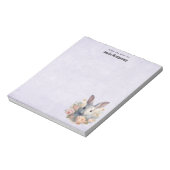 Rabbit Surrounded by Pastel Flowers Cute Notizblock (Rotiert)