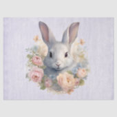 Rabbit Surrounded by Pastel Flowers Cute Seidenpapier (Vorderseite)