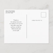 Rabbit Surrounded by Pastel Flowers Cute Thank You Postkarte (Rückseite)