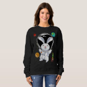 Rabbit Süße Tier Rocket Planets Scientist Astron Sweatshirt (Vorne ganz)