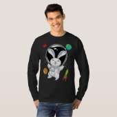 Rabbit Süße Tier Rocket Planets Scientist Astron T-Shirt (Vorne ganz)