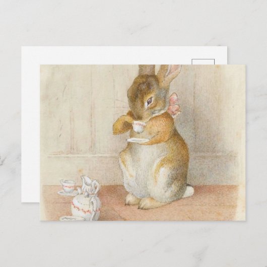 Rabbit Tee Party - Beatrix Potter Postkarte (Vorne/Hinten)