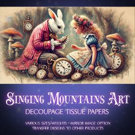 Rabbit Timekeeper Vintag Wonderland Seidenpapier