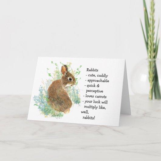 Rabbit Totem, Animal Guide Funny Birthday Karte (Vorderseite)