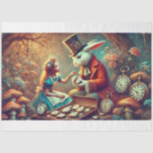 Rabbit und Alice Wonderland Forest Magic Decoupage Seidenpapier (Vorderseite)
