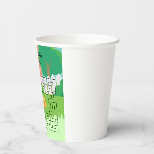 Rabbit und Hay Birthday Maze Paper Cups Pappbecher (Links)