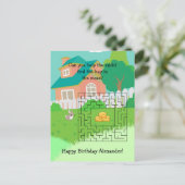 Rabbit und Hay Birthday Maze Postkarten für Kinder (Stehend Vorderseite)