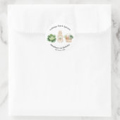  Rabbit Veggie Basket First Birthday Favor Runder Aufkleber (Tasche)