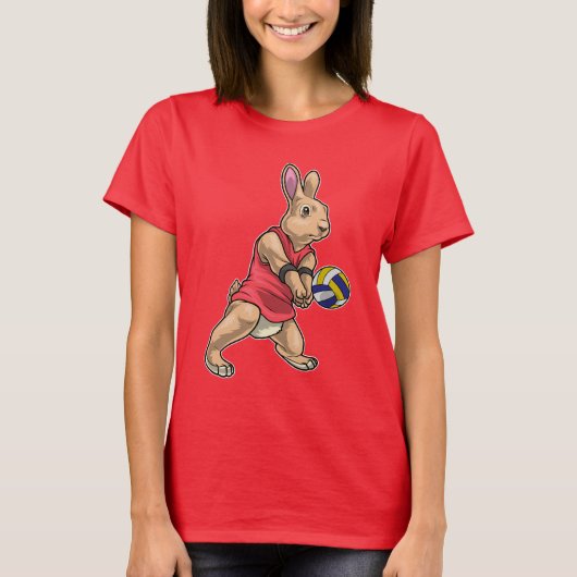 Rabbit Volleyball-Spieler Volleyball T-Shirt (Vorderseite)