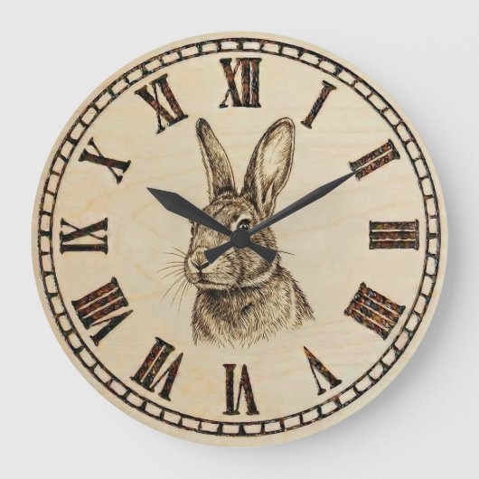 Rabbit Wall Clock Große Wanduhr (Vorderseite)