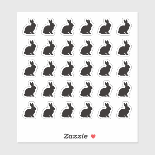 Rabbit Wedding Place Card Food Meal Menu Choice Aufkleber (Blatt)