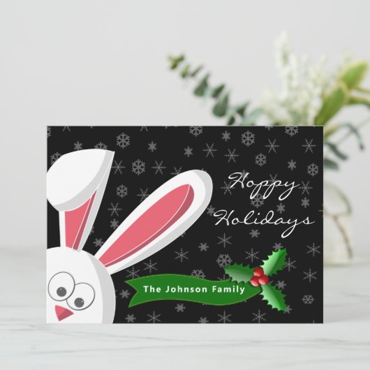 Rabbit Weihnachtskarten Feiertagskarte (Stehend Vorderseite)