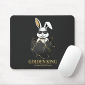 Rabbit with cool glasses, Gold, cracked, royal Mousepad (Mit Mouse)