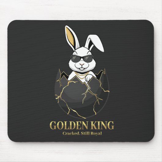 Rabbit with cool glasses, Gold, cracked, royal Mousepad (Vorne)