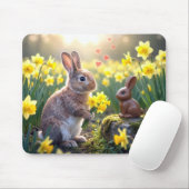 Rabbit With Daffodils for Chocolate Easter Bunny Mousepad (Mit Mouse)