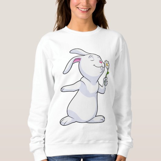 Rabbit with Daisy Sweatshirt (Vorderseite)