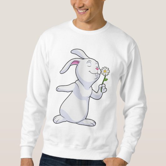 Rabbit with Daisy Sweatshirt (Vorderseite)