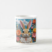 Rabbit with flowers art mug kaffeetasse (Mittel)