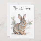 Rabbit with Pine Wildlife Thank You Card Dankeskarte (Vorderseite)