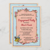 Rabbit Wonderland Verlobung Couple's Party Einladu Einladung (Vorne/Hinten)