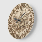Rabbit Wooden Wall Clock Große Wanduhr (Winkel)