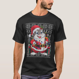 Rabbit Xmas Sweater Style Ugly Santa Rabbit Christ T-Shirt