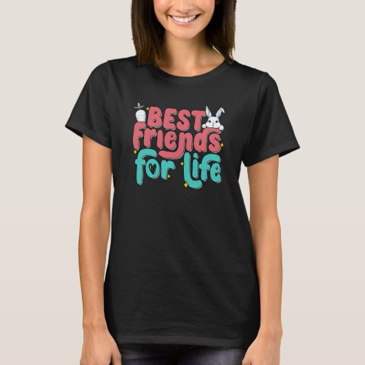Rabbits Friends For Life Cute Bunny Mom Bunnies T-Shirt (Vorderseite)
