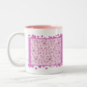 RABBITS & HEARTS-Tasse Zweifarbige Tasse (Links)