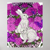 Rabbits Love Roses Poster (Vorne)