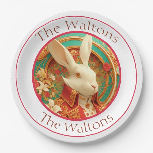 Rabbit's Royal Dress Code Paper Plate Pappteller (Vorderseite)