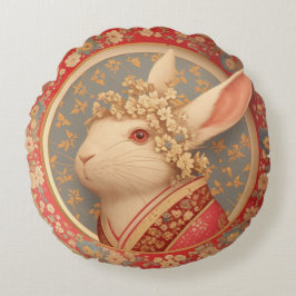 Rabbit's Royal Dress Rundes Kissen