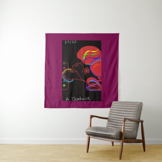  Rabbit's Stylish Christmas  Wandteppich (Beispiel (Horizontal))