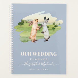Rabbits Wedding Couple Country Garden Planer