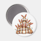 Rabbits Weihnachtsbaum frohe WeihnachtsWeihnachtsW Magnet (Vorderseite/Rückseite)