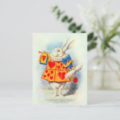 Rabbitt Alice Wonderland ~ Postkarte / Einladung (Stehend Vorderseite)