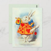 Rabbitt Alice Wonderland - Postkarte / Einladung (Vorne/Hinten)